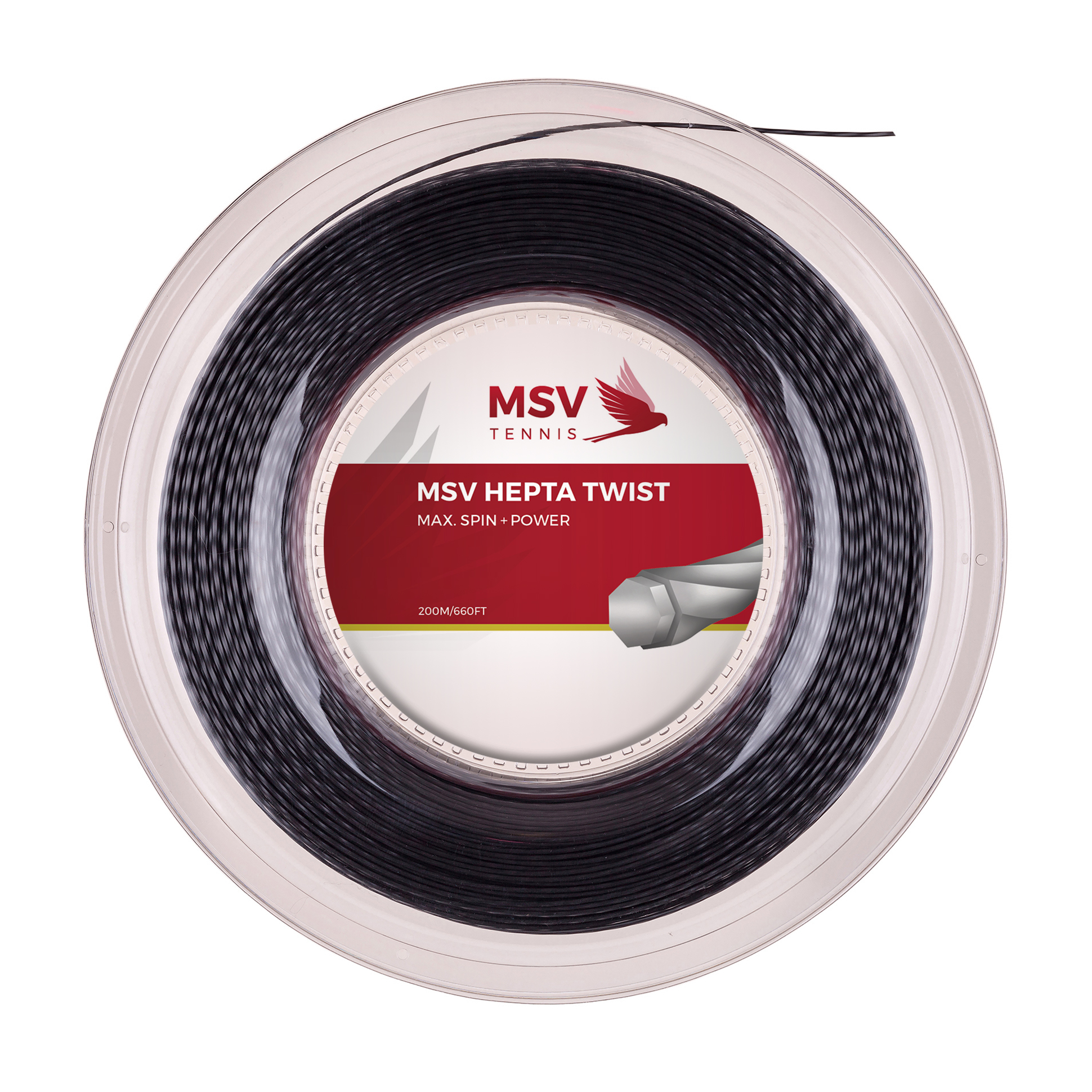 Теннисная струна MSV Hepta Twist (черный) нарезка 12м