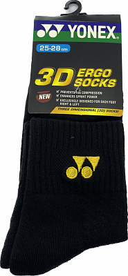 Носки Yonex 3d Ergo Socks короткие (Black/Yellow) 25-28 см